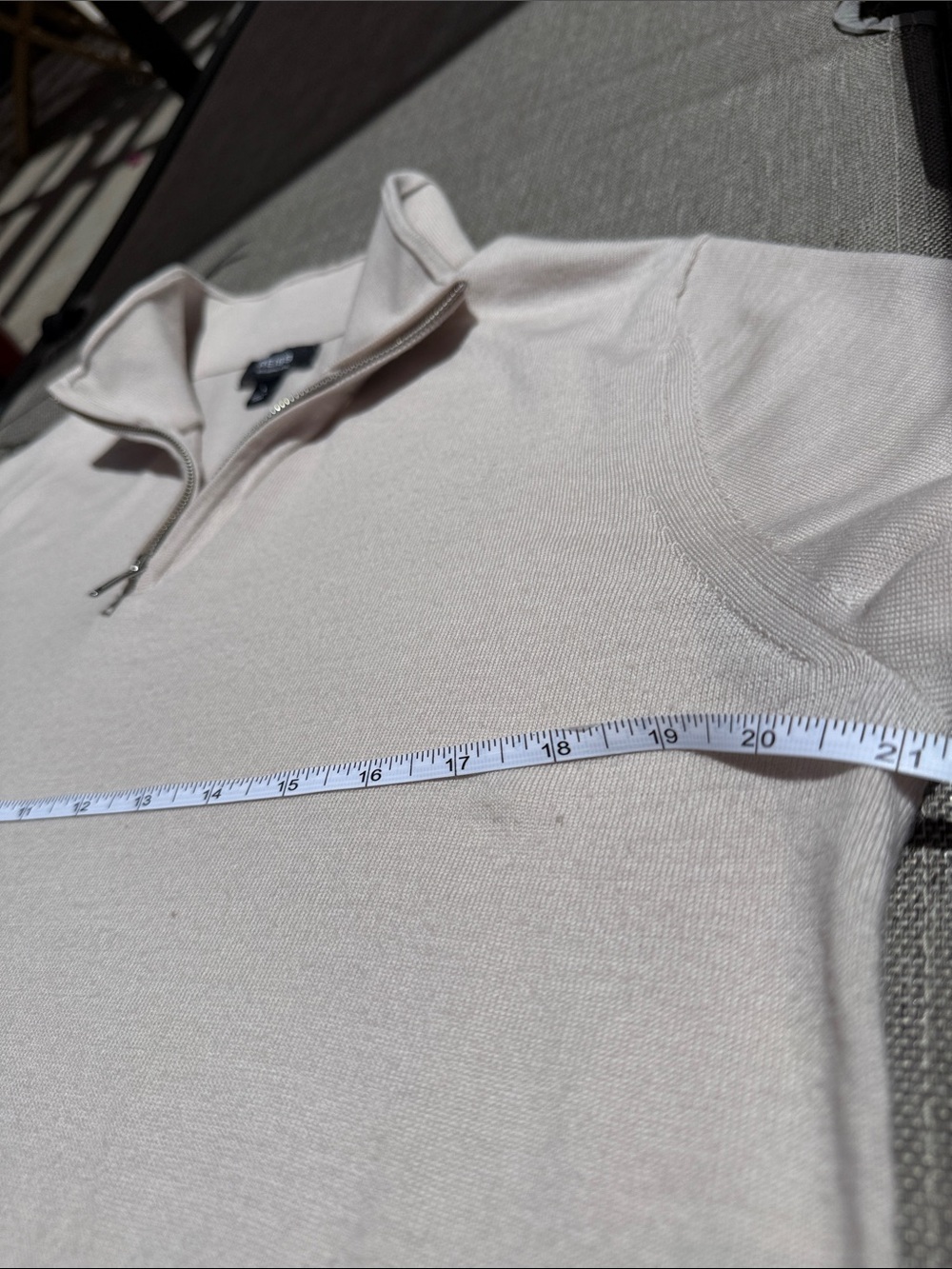 Reiss Men's Zip-Neck Sweater in Beige - Picture 3 of 8